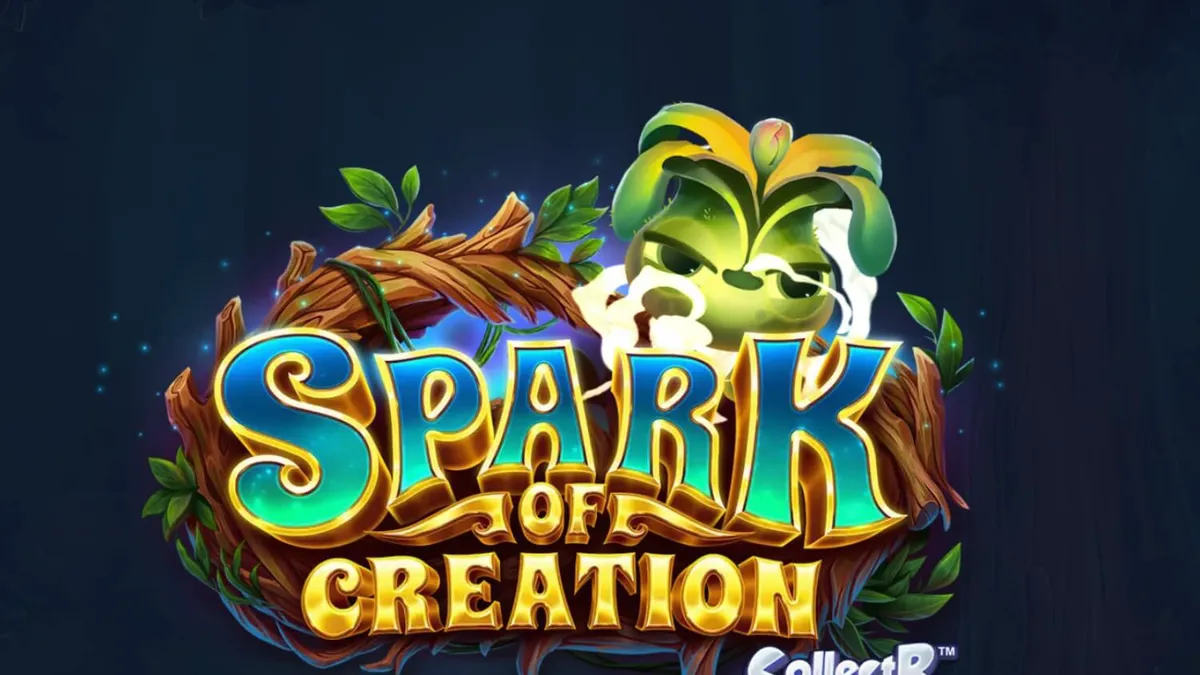 Interface vibrante e criaturas mágicas do slot Spark of Creation